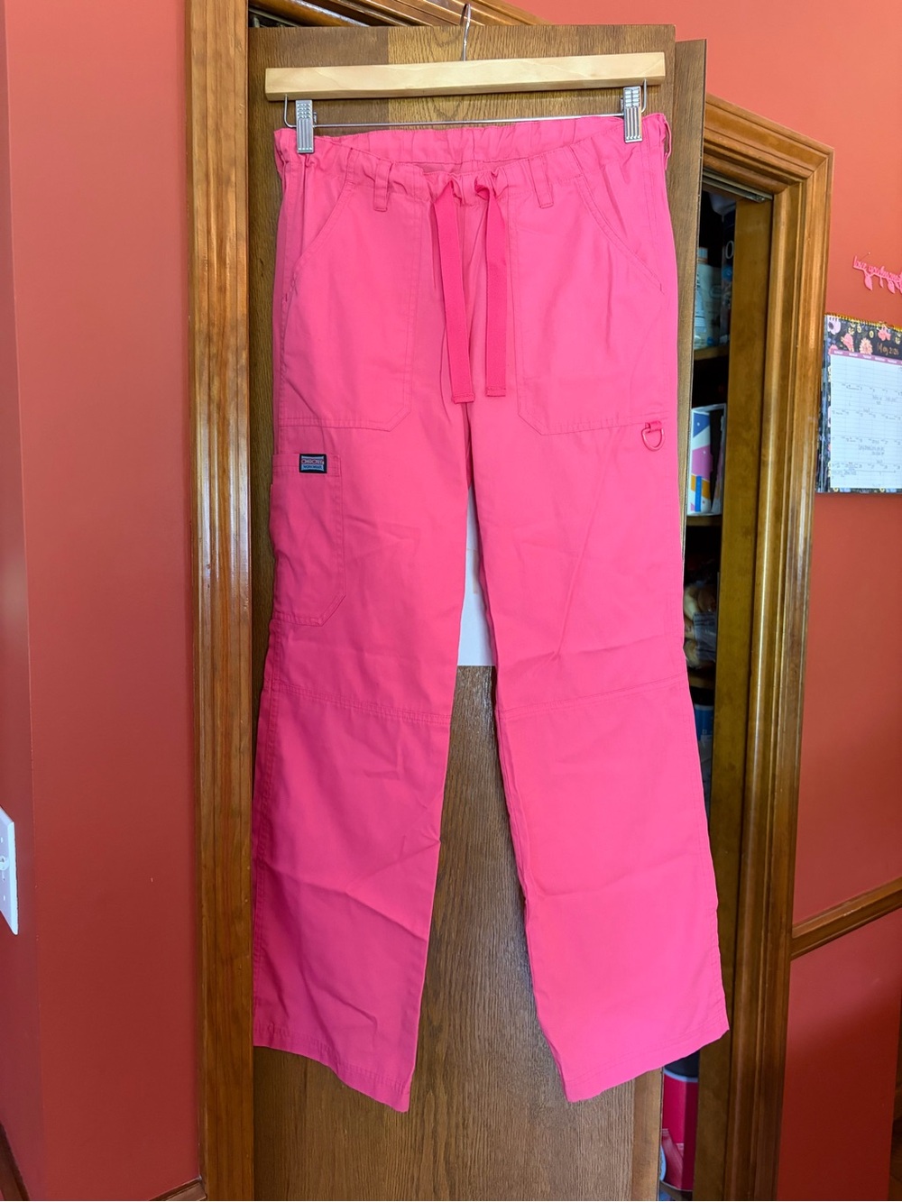 Cherokee workwear cargo Pink Utility Drawstring scrub pants